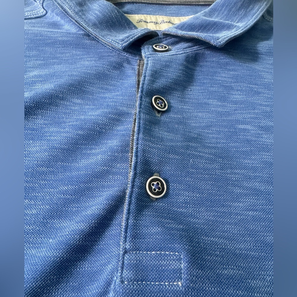 Tommy Bahama Blue Polo Shirt with Classic Collar - Picture 4 of 10